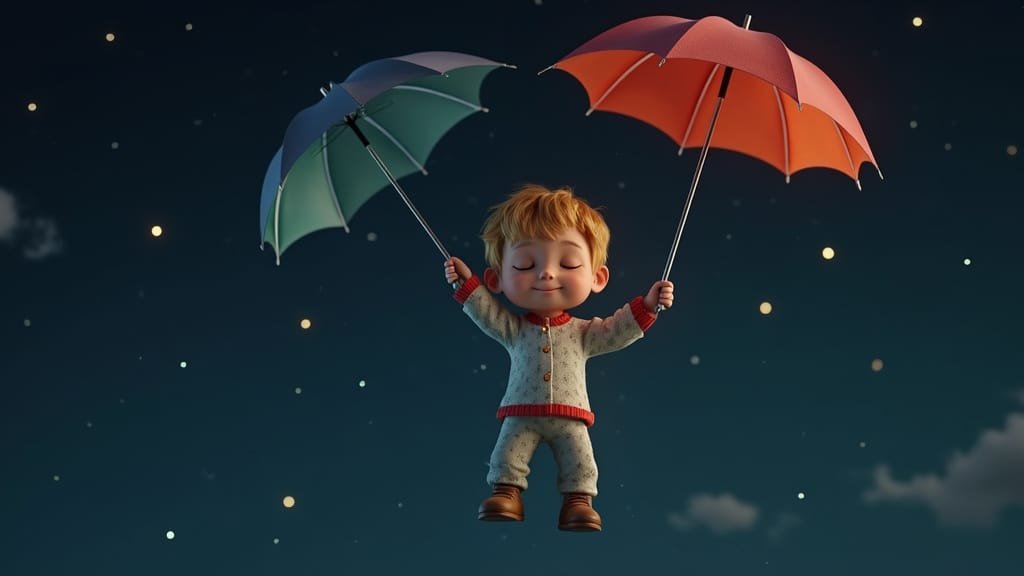 Illustrasjon av helt og motstander i et eventyr